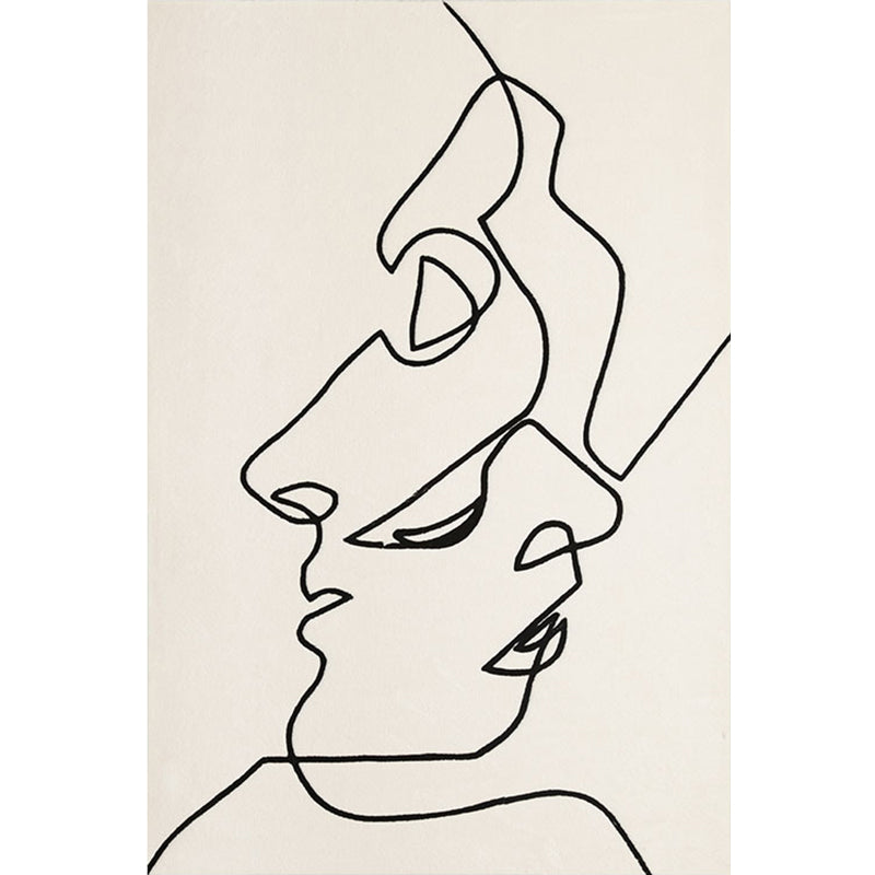 Skorter | Creative Scandinavian Area Rug Beige Abstract Rug Pet-Friendly Non-Slip Washable Carpet for Decoration