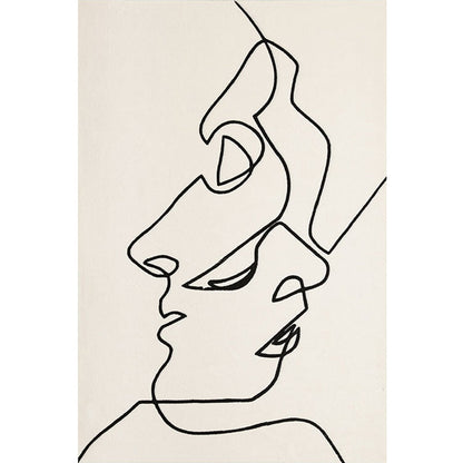 Skorter | Creative Scandinavian Area Rug Beige Abstract Rug Pet-Friendly Non-Slip Washable Carpet for Decoration