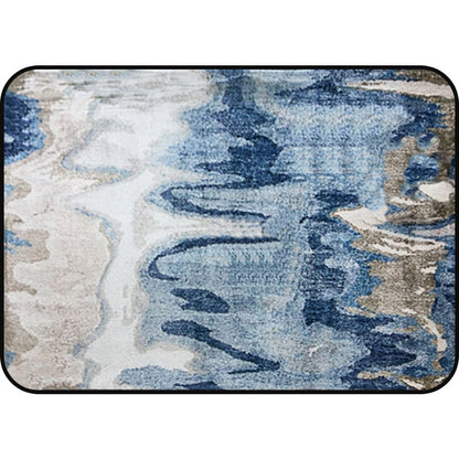 Skorter | Creative abstract rug Blue Shabby Chic rug Polyester machine washable non-slip backing rug for the living room