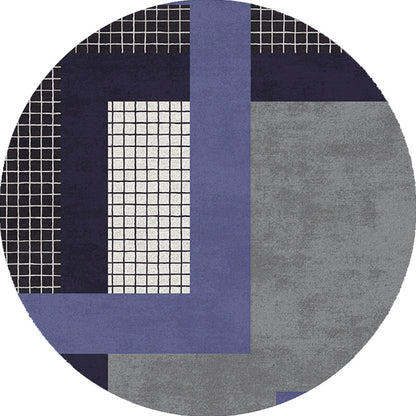 Skorter | Colorful checkered rug Polyester Modern rug Washable Non-slip Pet-friendly area rug for the living room