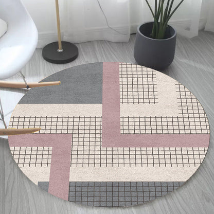 Skorter | Colorful checkered rug Polyester Modern rug Washable Non-slip Pet-friendly area rug for the living room