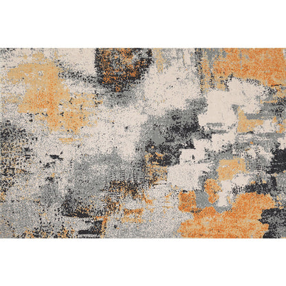 Skorter | Creative Orange Industrial Carpet Polyester Abstract Carpet Washable Pet Friendly Non-Slip Rug for Living Room