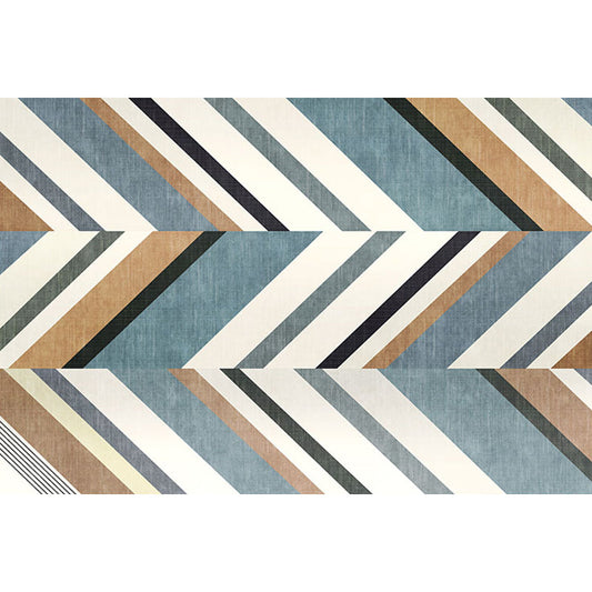 Skorter | Casual Modernism Rug Green and Brown Striped Pattern Rug Pet Friendly Non-Slip Washable Rug for Decoration