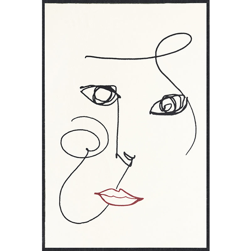 Skorter | Beige Abstract Rug Polyester Modern Rug Washable Non-Slip Pet-Friendly Area Rug for the Living Room