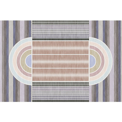 Skorter | Casual Modernism Rug Brown Striped Pattern Rug Pet Friendly Non-Slip Washable Rug for Decoration