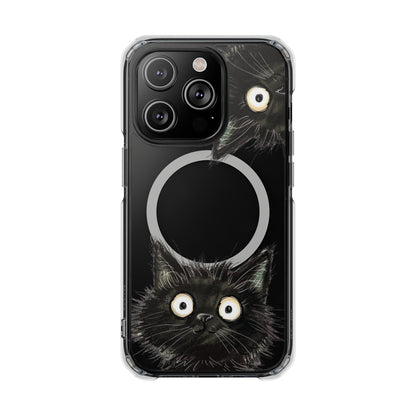 Skorter | Black Cat Magnetic Clear Case for iPhone Series