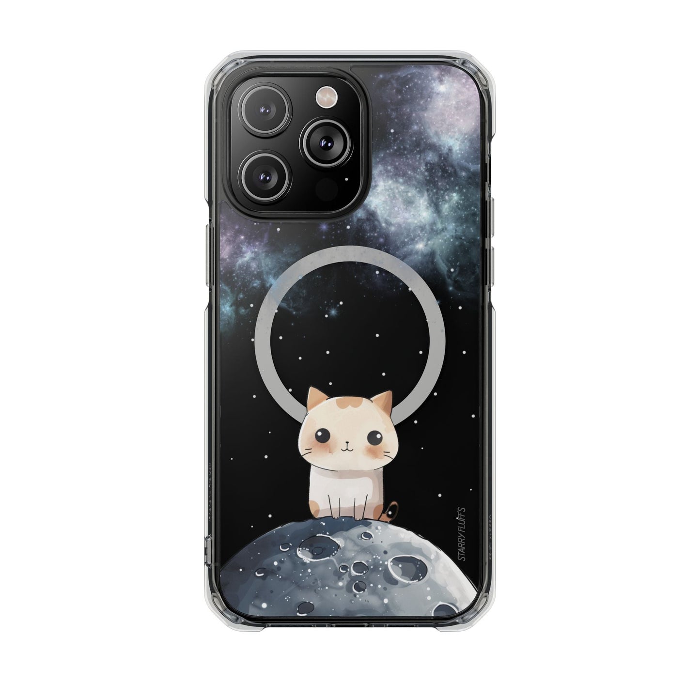 Skorter | Fluff's - Cosmo the Cat in Space Magnetic Clear Case for iPhone Series