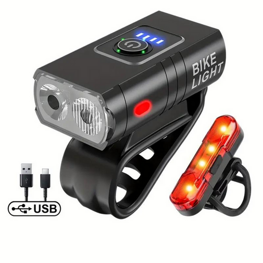 Skorter | USB Rechargeable LED Bike Lights – 1000 Lumen Front & 500 Lumen Rear, Waterproof