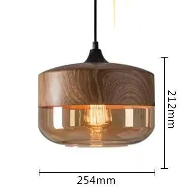 Skorter | EternaGlow Pendant Light made of Glass and Wood | Elegant Design for Your Home