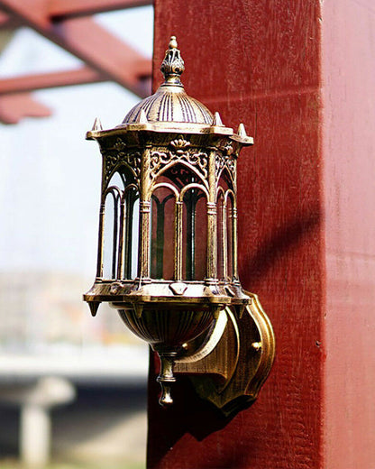 Skorter | Antique Gold Outdoor Wall Light