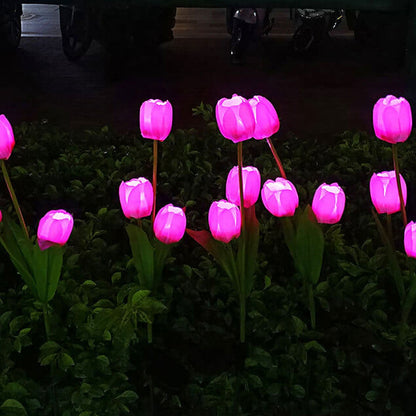 Skorter | Solar Tulip Lawn Light Outdoor Garden LED Tulip Flower Light Ground Stake Landscape Light