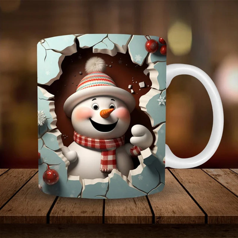 skorter | 3d Snowman Ceramic Mug - Fun Christmas Gift