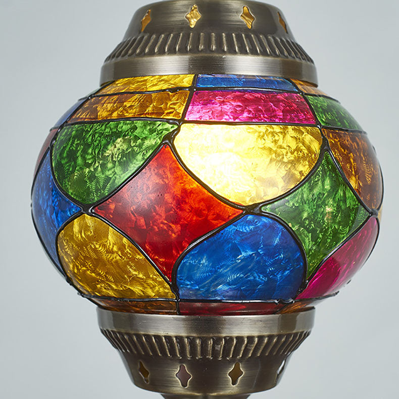 Skorter | Traditional Tiffany romantic oval iron enameled 1-light table lamp for the bedroom