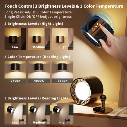 Skorter | Touch Controlled LED Wall Lamp Rechargeable