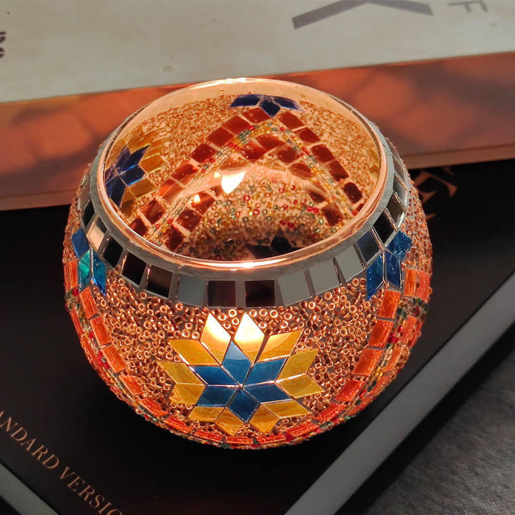 Skorter | European Retro Glass Mosaic Tealight Holder