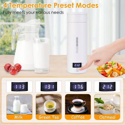 Skorter | 17Oz Stainless Steel Travel Electric Kettle with 4 Temperature Setting Modes