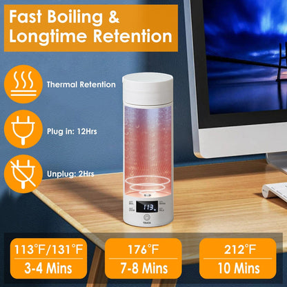 Skorter | 17Oz Stainless Steel Travel Electric Kettle with 4 Temperature Presets