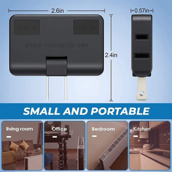 Skorter | 180° swiveling 3-way socket (EU plug)