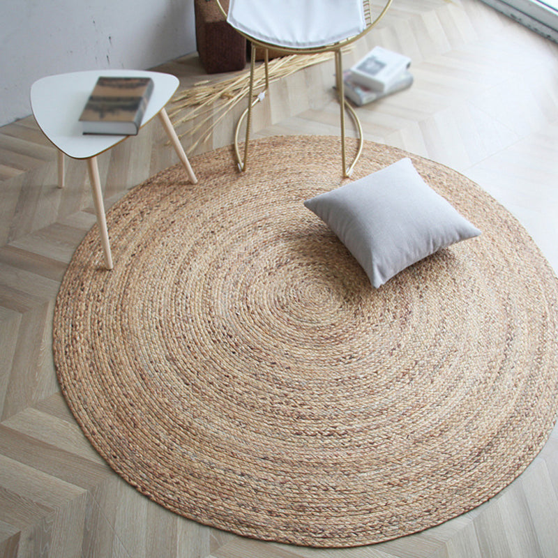 Skorter | Brown simple rug jute rural rug washable non-slip pet-friendly rug for the living room