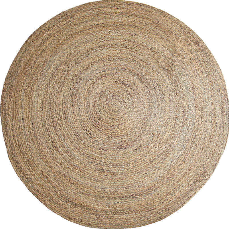 Skorter | Brown simple rug jute rural rug washable non-slip pet-friendly rug for the living room