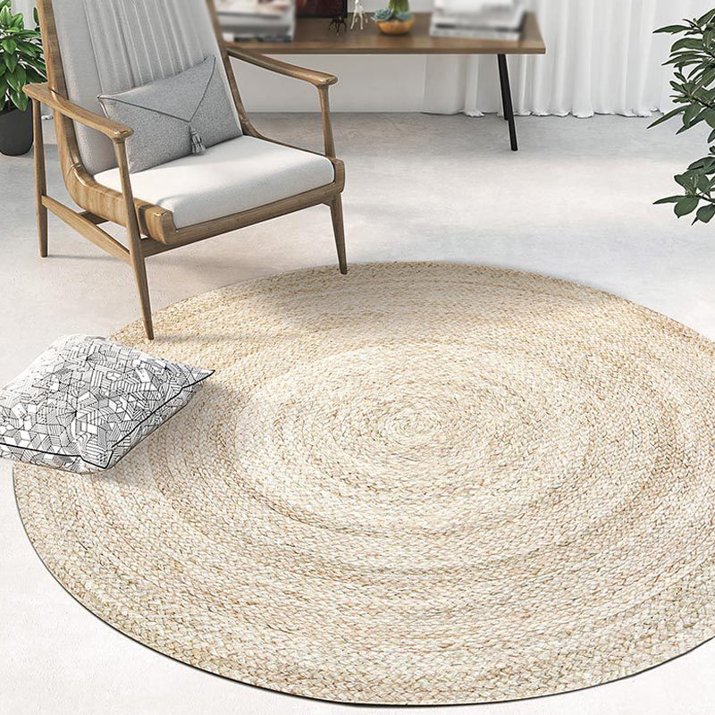 Skorter | Beige Simple Rug Jute Rustic Rug Washable Non-Slip Pet-Friendly Rug for the Living Room