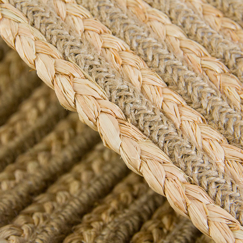 Skorter | Country Circle Pattern Rug Brown Sisal Carpet Non-Slip Back Washable Pet-Friendly Carpet for Home