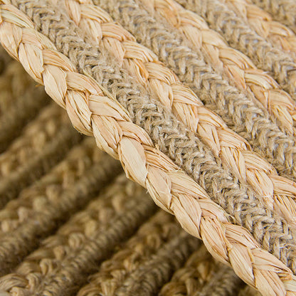 Skorter | Country Circle Pattern Rug Brown Sisal Carpet Non-Slip Back Washable Pet-Friendly Carpet for Home