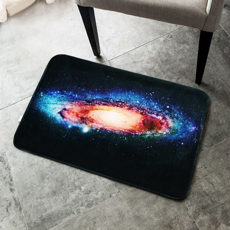 Skorter | Creative Blue Contemporary Carpet Polyester Galaxy Pattern Carpet Washable Pet-Friendly Anti-Slip Rug for Children's Room