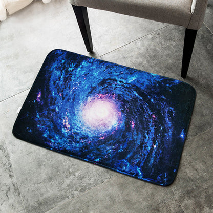 Skorter | Creative Blue Contemporary Carpet Polyester Galaxy Pattern Carpet Washable Pet-Friendly Anti-Slip Rug for Children's Room