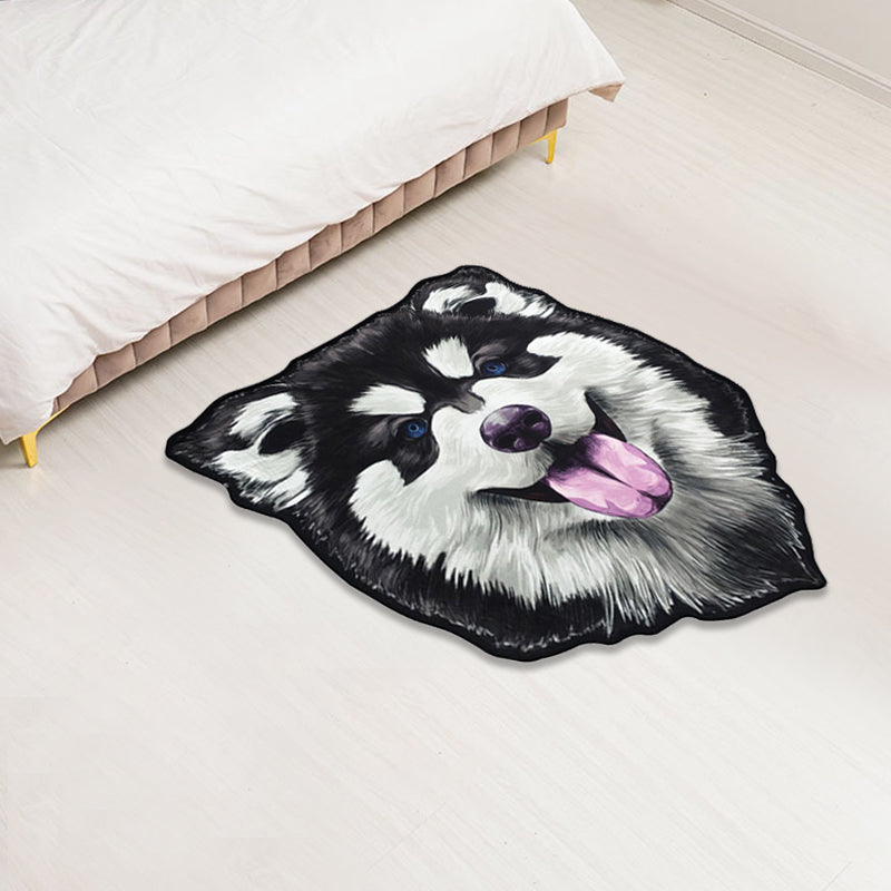 Skorter | Creative Brown Contemporary Carpet Polyester Dog Pattern Rug Washable Pet Friendly Non-Slip Carpet for Kids Room