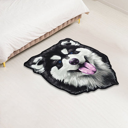 Skorter | Creative Brown Contemporary Carpet Polyester Dog Pattern Rug Washable Pet Friendly Non-Slip Carpet for Kids Room