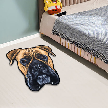 Skorter | Creative Brown Contemporary Carpet Polyester Dog Pattern Rug Washable Pet Friendly Non-Slip Carpet for Kids Room