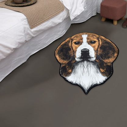 Skorter | Creative Brown Contemporary Carpet Polyester Dog Pattern Rug Washable Pet Friendly Non-Slip Carpet for Kids Room