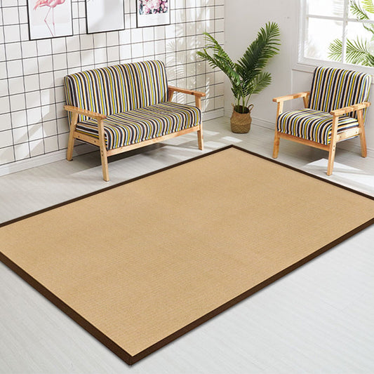 Skorter | Brown Solid Rug Jute Rustic Rug Washable Non-Slip Pet-Friendly Area Rug for the Living Room