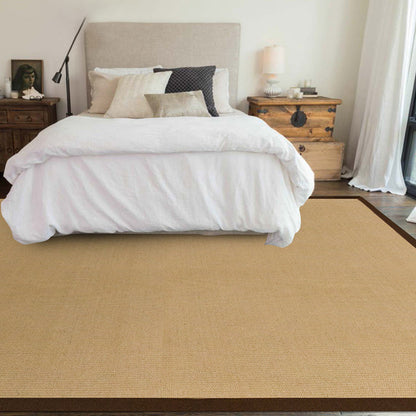 Skorter | Brown Solid Rug Jute Rustic Rug Washable Non-Slip Pet-Friendly Area Rug for the Living Room