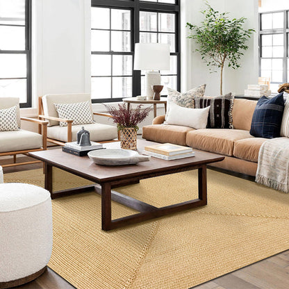Skorter | Brown simple rug jute rural rug washable non-slip pet-friendly rug for the living room