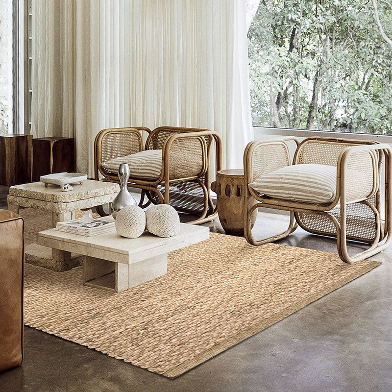 Skorter | Brown simple rug jute rural rug washable non-slip pet-friendly rug for the living room