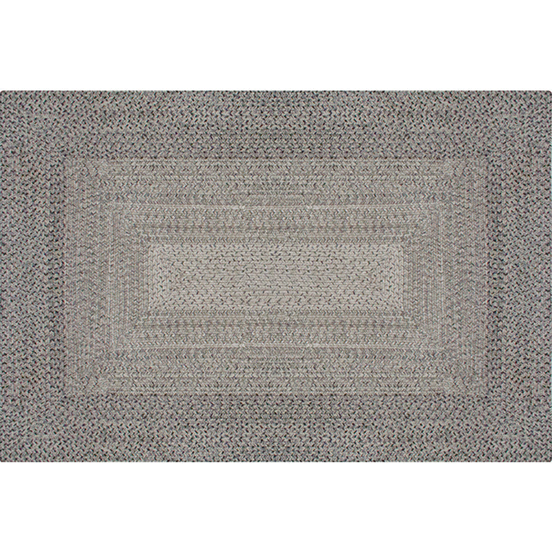 Skorter | Country Geometric Pattern Area Rug Gray and Black Polypropylene Rug Non-Slip Backing Washable Pet-Friendly Carpet for Home