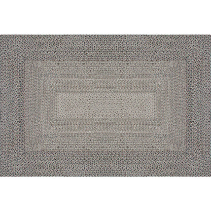 Skorter | Country Geometric Pattern Area Rug Gray and Black Polypropylene Rug Non-Slip Backing Washable Pet-Friendly Carpet for Home
