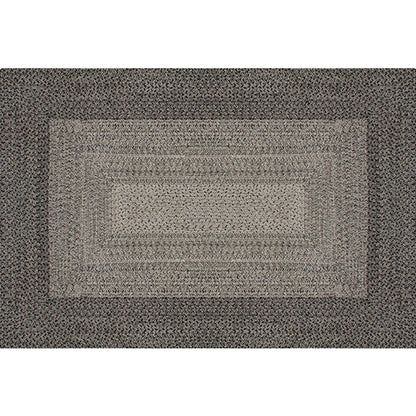 Skorter | Country Geometric Pattern Area Rug Gray and Black Polypropylene Rug Non-Slip Backing Washable Pet-Friendly Carpet for Home