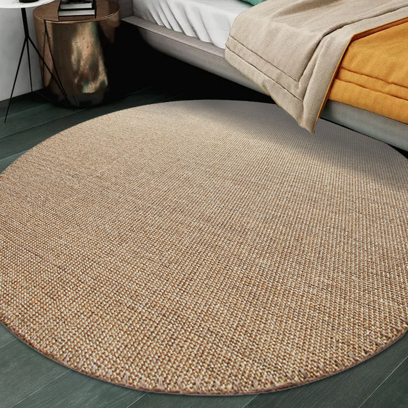 Skorter | Brown Carpet for Living Room Rustic Solid Color Carpet Sisal Non-Slip Back Washable Pet-Friendly Area Rug