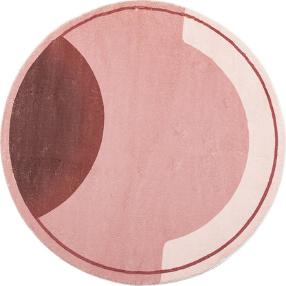 Skorter | Creative Abstract Carpet Red and Pink Modernism Carpet Polyester Pet Friendly Washable Non-Slip Area Rug for Bedroom