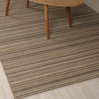 Skorter | Brown Living Room Rug Landscape Striped Pattern Rug Jute Washable Anti-Slip Flooring Pet-Friendly Rug