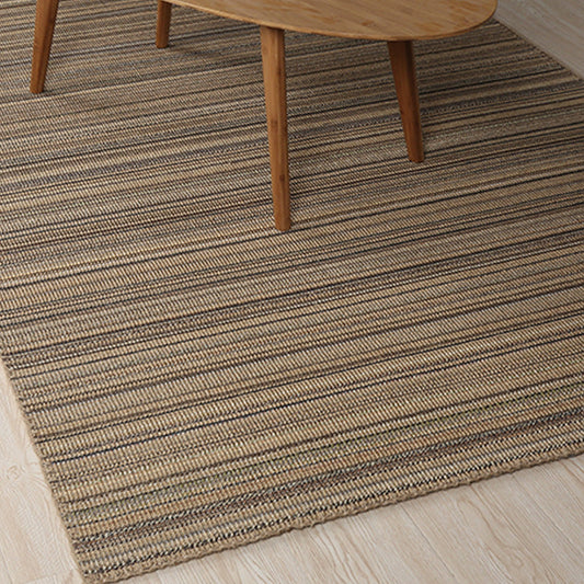 Skorter | Brown Living Room Rug Landscape Striped Pattern Rug Jute Washable Anti-Slip Flooring Pet-Friendly Rug