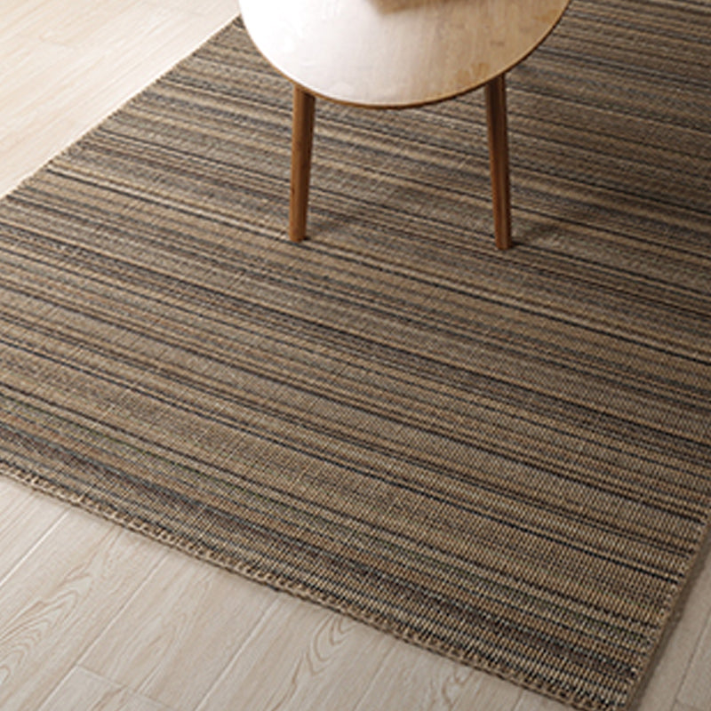 Skorter | Brown Living Room Rug Landscape Striped Pattern Rug Jute Washable Anti-Slip Flooring Pet-Friendly Rug