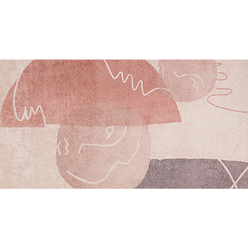 Skorter | Creative Abstract Carpet Red and Pink Modernism Carpet Polyester Pet Friendly Washable Non-Slip Area Rug for Bedroom