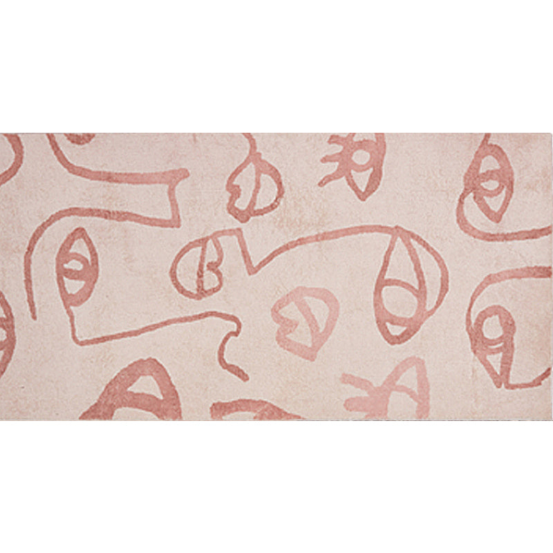 Skorter | Creative Abstract Carpet Red and Pink Modernism Carpet Polyester Pet Friendly Washable Non-Slip Area Rug for Bedroom