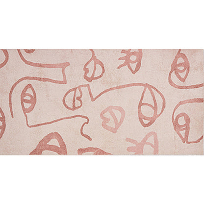 Skorter | Creative Abstract Carpet Red and Pink Modernism Carpet Polyester Pet Friendly Washable Non-Slip Area Rug for Bedroom