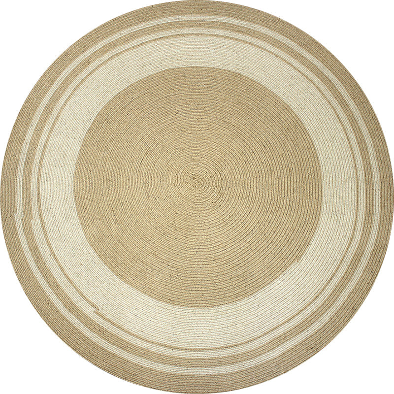 Skorter | Brown Bedroom Carpet Rustic Circular Pattern Rug Sisal Washable Non-Slip Backing Pet-Friendly Rug