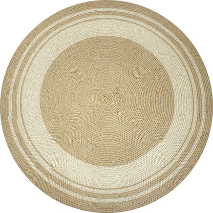 Skorter | Brown Bedroom Carpet Rustic Circular Pattern Rug Sisal Washable Non-Slip Backing Pet-Friendly Rug